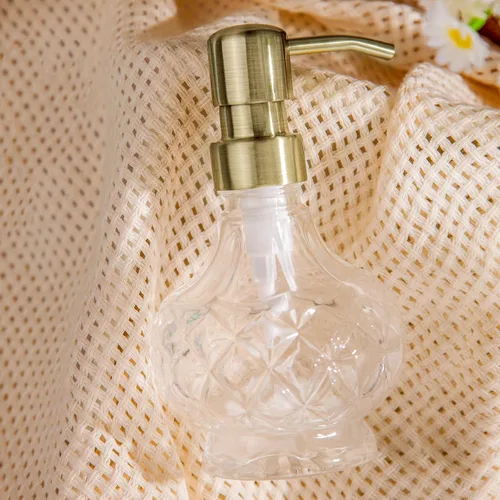 Miniatura 6 de Dispensador de jabón de vidrio para baño, dispensador de jabón de manos con bomba de acero inoxidable, dispensador de jabón líquido y loción