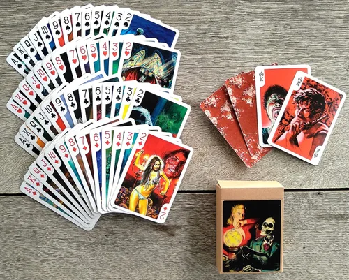Miniatura 3 de Cartas góticas de Halloween (baraja de póquer 54 cartas todas diferentes) Brujas góticas en Halloween Noche Thriller Halloween Carteles