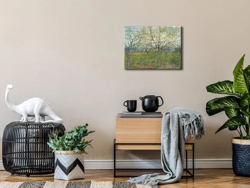 Miniatura 5 de Wieco Art Huerto con árboles de albaricoque en flor, impresión en lienzo, arte clásico de paisaje floral de Van Gogh, arte de pared moderno y famoso