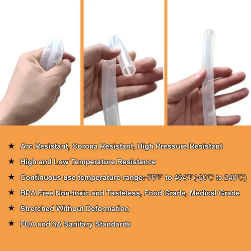 Miniatura 5 de Tubo de silicona transparente de 1/2 pulgadas de diámetro interior x 3/4 pulgadas de diámetro exterior de 3 pies, tubo de manguera de alta