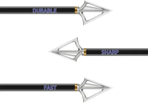 Miniatura 7 de Hunting Broadheads with 3 Fixed Blade 100 Grain Screw-in Archery Broadheads Compatible with Crossbows,Recurve and Compound Bows plateado