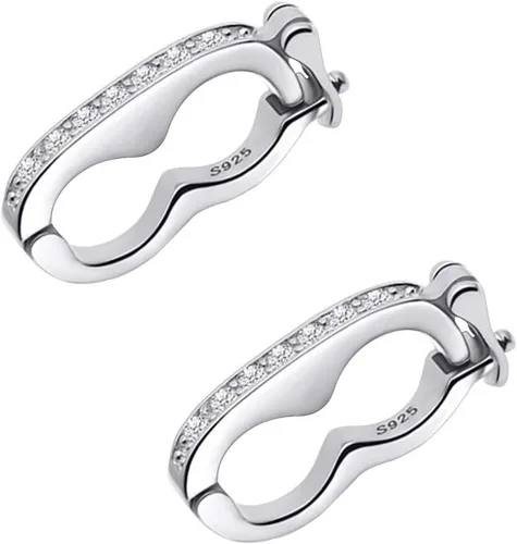 1 pieza Adabele Auténtico Acortador de Collar Twister con Bisagra de Plata Esterlina Cierre Realzador Circonita Cúbica CZ Resistente al Deslustre