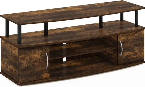 Miniatura 5 de Furinno - Soporte para centro de entretenimiento, para televisor de hasta 55 pulgadas, pino ámbar/negro
