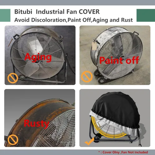 Miniatura 4 de Bitubi Cubierta de ventilador de tambor industrial, fundas impermeables para ventilador de exterior, compatible con ventilador de tambor industrial