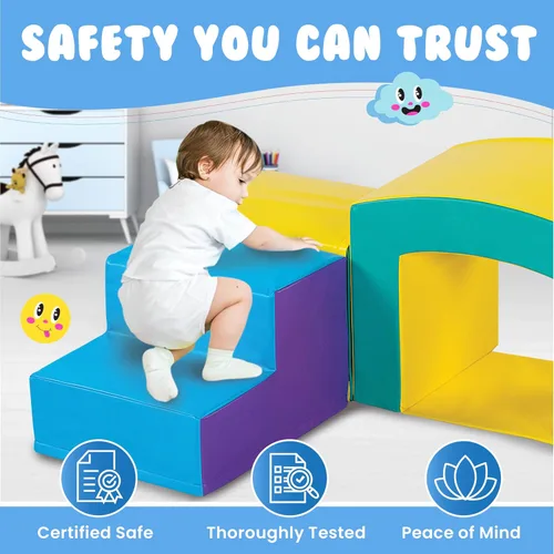 Miniatura 5 de New Bounce Juguetes de escalada para niños pequeños, juego suave para niños, bloques de escalada de espuma, equipo de gimnasio suave y seguro, ideal