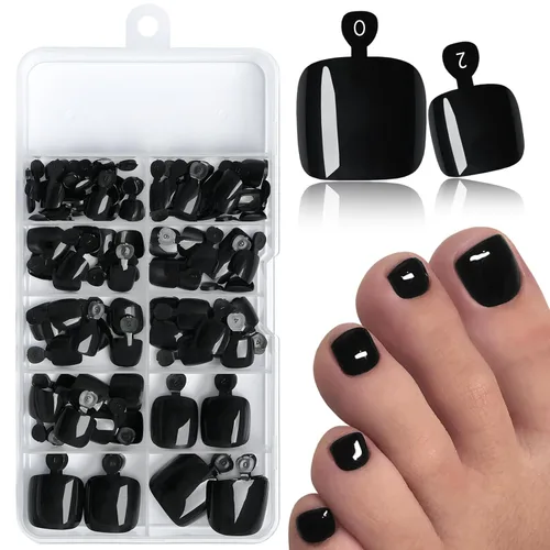 Miniatura 16 de AddFavor 120 uñas postizas a presión moradas para mujeres, uñas postizas cuadradas de cobertura completa, puntas de uñas falsas, uñas postizas