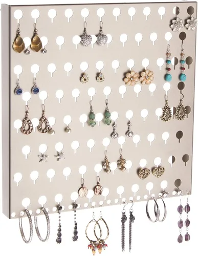 Miniatura 6 de Angelynn's Soporte organizador de aretes montado en la pared para mujeres pequeñas y medianas, aretes colgantes, estante colgante de almacenamiento