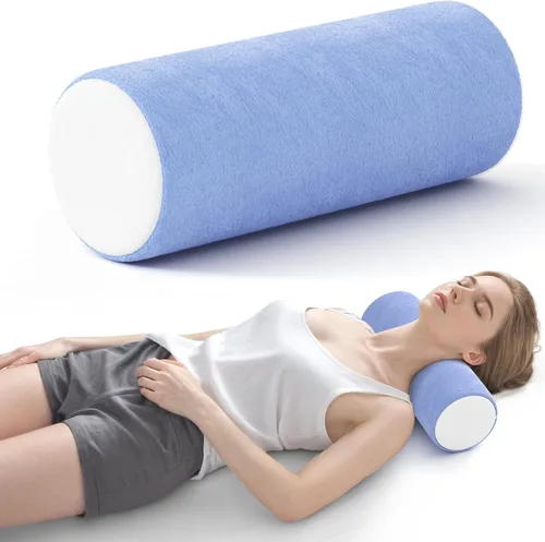 Miniatura 11 de Almohada Cervical de Rollo, Almohadas de Soporte Cervical de Espuma Viscoelástica, Almohadas de Cuello Redondas, Almohadas Cilíndricas de Refuerzo