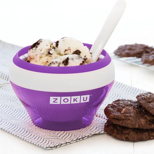 Miniatura 6 de Zoku Máquina para hacer helados, cuenco compacto para hacer y servir con núcleo de congelador de acero inoxidable que crea helado suave, yogur