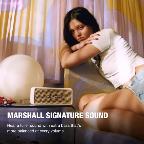 Miniatura 2 de Marshall Emberton III Altavoz Bluetooth Portátil - Diseño Resistente e Impermeable IP67 Sonido Estéreo Fuerte, Graves Profundos con Más de 32 Crema