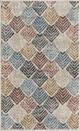 Miniatura 2 de Unique Loom Eco Trellis Collection - Alfombra de área - Osage (rectangular 2 pies 0 pulgadas x 3 pies 0 pulgadas, multicolor / azul)