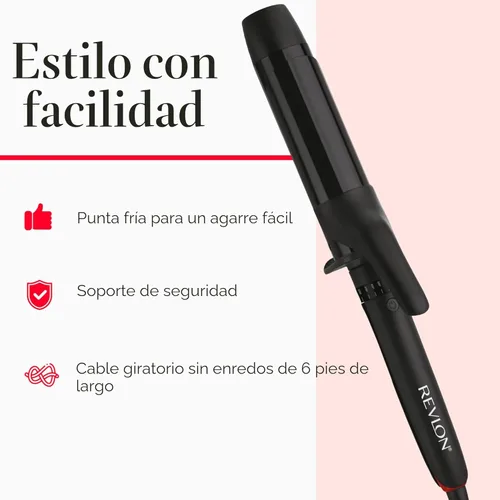 Miniatura 6 de REVLON SmoothStay - Rizador de pelo con infusión de aceite de coco, rizador de barril de 1 ½ pulgadas para rizos sueltos, cabello brillante