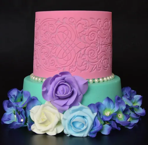 Miniatura 6 de pastel de encaje de boda comestible silicona hornear encaje Mat fondant impresión textura encaje decoración molde azúcar artesanía glaseado caramelo