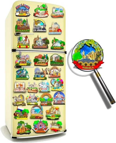 Miniatura 4 de Imán de Irak Karhala para nevera, hitos de madera 3D, recuerdos coleccionables, decoración hecha a mano -654