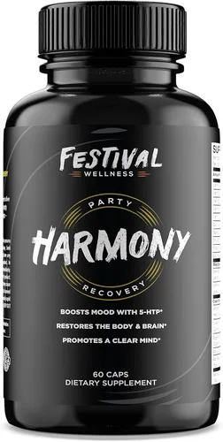 Harmony: Festival Recovery | Suplemento de recuperación posterior a la fiesta, rave y fiesta | 5-HTP + mejora el estado de ánimo, repone vitaminas B