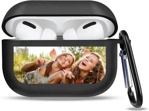 Funda personalizada compatible con AirPods Pro con llavero, personaliza tu foto, texto, nombre para hombres y mujeres