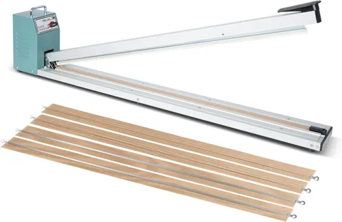 Miniatura 10 de Sellador térmico por impulso con barra de sellado, máquina de sellado y corte de bolsas de alta resistencia, 4 reemplazos adicionales