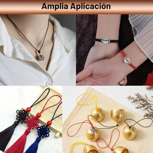 Miniatura 6 de Cordón de nailon satinado de 2 mm x 100,58 m, hilo de nailon sedoso y suave para joyería, pulseras, collares, cuentas, hilo para macramé, cola
