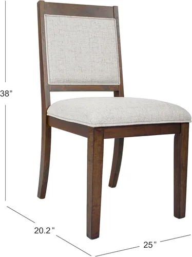 Miniatura 111 de Homepop Silla de comedor con detalles festoneados, sillas de comedor Parsons tapizadas, muebles decorativos para el hogar, tejido gris claro