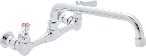 Miniatura 13 de DuraSteel Grifo de Fregadero de Cocina Comercial - Sin Plomo de 8" Montaje en Pared Central para Fregadero de Servicios con Caño Giratorio de 16