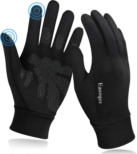 Easoger - Guantes de correr para hombre y mujer guantes térmicos para pantalla táctil diseño de logotipo antideslizante y reflectante guantes