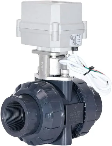 Miniatura 10 de NPT 1,5" válvula de bola motorizada AC24V/DC12-24V válvula de bola eléctrica CR2-02 con indicador y anulación manual Stainless Steel 304 with