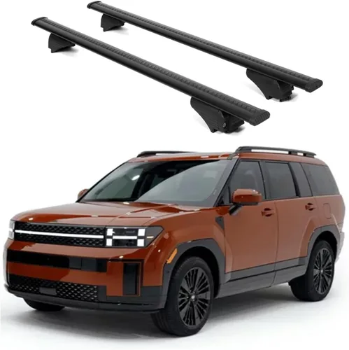 Miniatura 12 de ERKUL Barras Transversales de Techo para Hyundai Santa Fe 2013-2018 Barras Transversales de Aluminio con Cerradura Antirrobo para Techo Negro