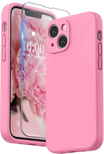Miniatura 21 de SURPHY Funda compatible con iPhone 13 Mini con protector de pantalla, (protección de cámara y forro de microfibra suave), funda de silicona líquida