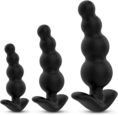 Tapones anales de silicona con cuentas anales, entrenador anal con 3 tamaños diferentes, juegos de entrenamiento anal para usuarios avanzados,