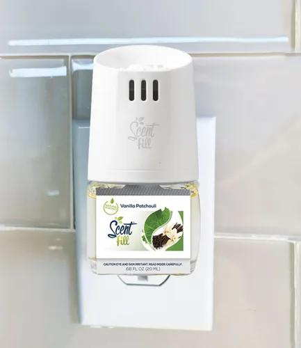 Miniatura 2 de Scent Fill Ambientador enchufable de pachulí de vainilla, 4 recambios de aceite perfumado