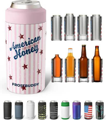 Miniatura 17 de Frost Buddy Universal Can Cooler - Fits all - Stainless Steel Can Cooler for 12 oz & 16 oz Regular or Slim Cans & Bottles - Stainless Steel