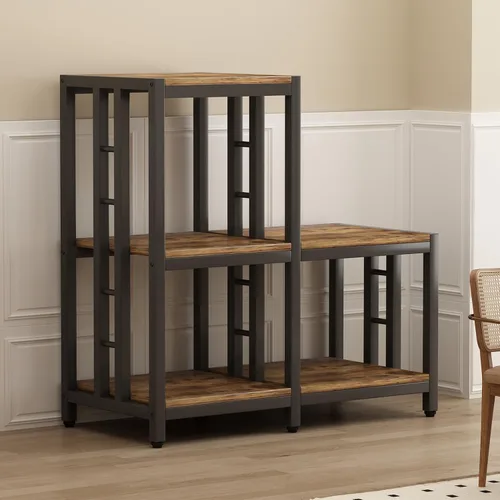 Miniatura 4 de Mini soporte para refrigerador con almacenamiento, soporte para horno de microondas, estante para panaderos con estante de almacenamiento, mini