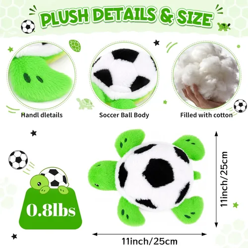 Miniatura 2 de 11 Inch Weighted Turtle Stuffed Animal, Soft Sea Turtle Soccer Plush Toy with Football Body, Cute Weighted Plushies for Kids Boys Girls, Ideal