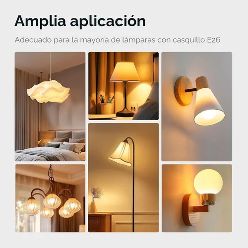 Miniatura 8 de Linkind - Bombillas LED A19 atenuables, equivalente a 40 W, base E26, luz blanca suave de 2,700 Kelvin, 5.7 W, 460 lúmenes, CRI80+, 120 V