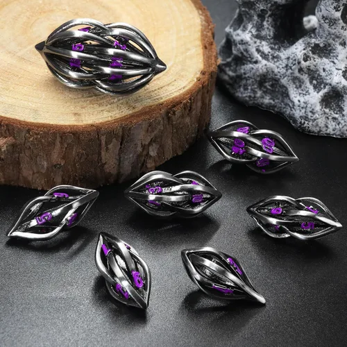 Miniatura 14 de Juego de dados de bala, dados de metal DND, dados de pistola ZHOORQI D6, regalos para D y D, juegos de rol (7 - plata de sangre)