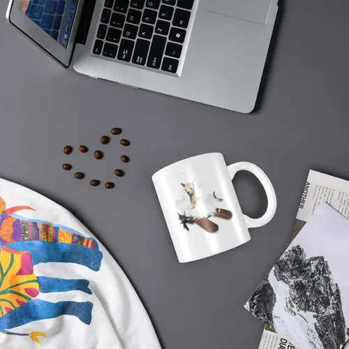 Miniatura 6 de Zomyto Taza de café de alpaca de 11 onzas, taza de té de alpaca, regalos de alpaca, diseño de alpacas, taza para amantes del café, taza divertida