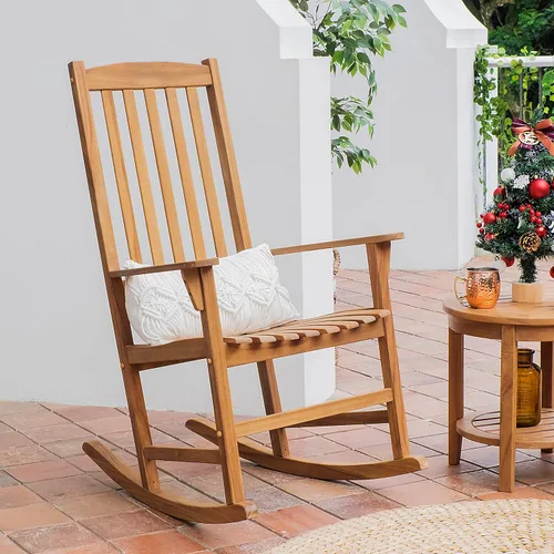 Miniatura 2 de Cambridge Casual Brookside - Juego de 2 mecedoras de teca para exteriores, teca natural