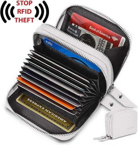 Miniatura 2 de Women's Leather RFID Secured Spacious Cute Zipper Card Wallet Small Purse