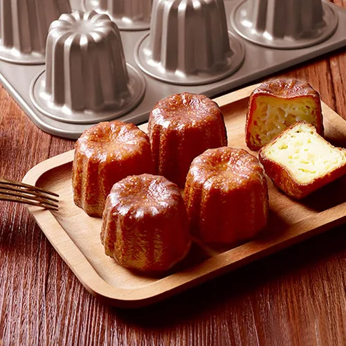 Miniatura 3 de Molde de canele antiadherente para magdalenas, molde de acero al carbono, bandeja para hornear pasteles franceses, 6 tazas para hacer mini pan