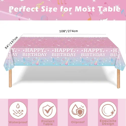 Miniatura 3 de Juego de vajilla para fiesta de cumpleaños para niñas, platos de papel y servilletas de cumpleaños, suministros de fiesta, decoración de fiesta