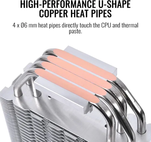 Miniatura 5 de Thermaltake TOUGHAIR 510 - Enfriador de CPU TDP de 180 W, enchufe universal Intel/AMD (LGA 1851/1700/1200), ventilador PWM de alta presión estática
