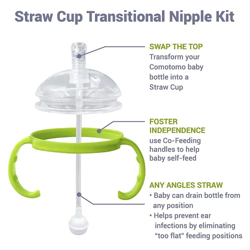 Miniatura 7 de Ultimate Weaning and Transitional Nipple Kit compatible con biberones Comotomo de 5 oz y 8 oz a partir de 4 meses
