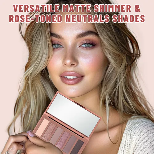 Miniatura 6 de SUSIKEKI 6 Colores Mini Paleta de Sombras de Ojos Rosa Neutro Nude Shimmer y Mate con Espejo Altamente Pigmentada de Larga Duración Impermeable 02