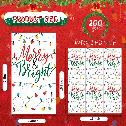 Miniatura 2 de Sherr Paquete de 200 servilletas de Navidad ligeras de papel de Navidad para invitados, 2 capas, desechables, servilletas de baño, toallas de mano