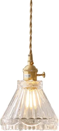 Moderno paquete de 2 lámparas colgantes de isla de cocina, candelabro vintage de latón cepillado, mini lámpara colgante de pantalla de vidrio