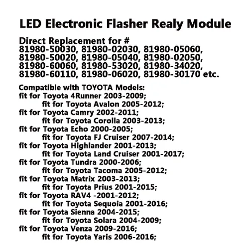 Miniatura 3 de 81980-50030 Conjunto de relé de intermitente LED para Toyota coche, SUV, MPV, camioneta, camiones, modelos seleccionados, señal de giro