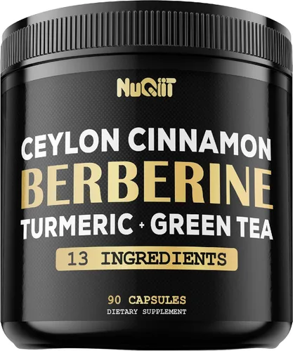 Suplemento de berberina. Curcumina de cúrcuma añadida, té verde y más - Apoya la salud del corazón, el manejo del cuerpo y el sistema inmunológico -