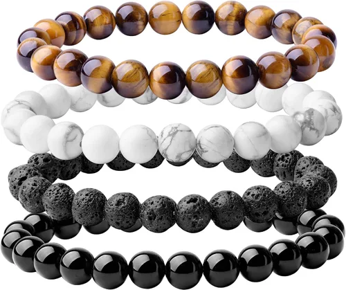 Miniatura 2 de WRCXSTONE - Pulsera elástica de cuentas de cristal curativo de 8mm.