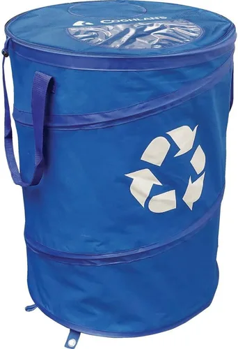 Coghlan's Contenedor de Reciclaje Pop-Up Deluxe Duradero – Contenedor Plegable con Tapa con Cremallera, Clips para Bolsas y Puntos de Anclaje para