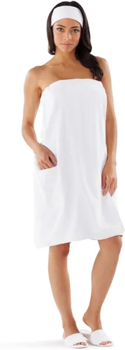 Miniatura 7 de Boca Terry - Toalla de baño de microfibra para mujer, toalla de baño con broches para después de la ducha, gimnasio, sauna, playa o piscina.